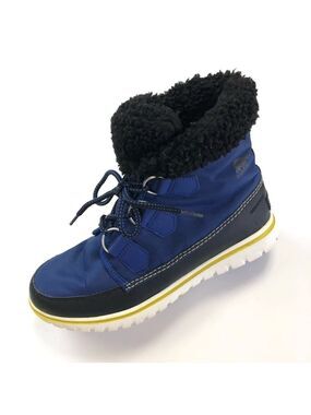 Sorel Cozy Carnival Aviation blue black ankle winter womens boots Size 7